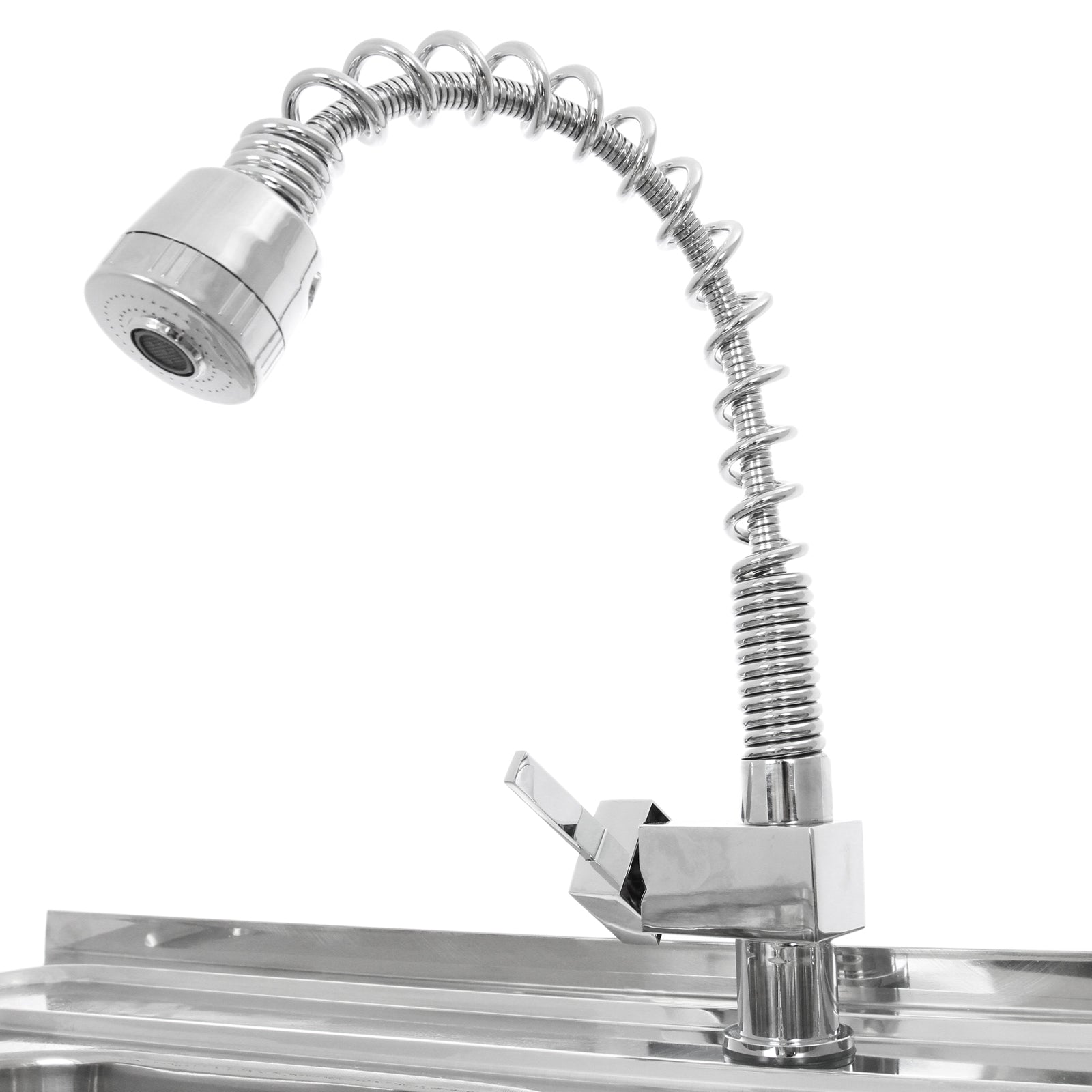 Q-Rax Lavello Doppia Vasca 120 cm sgocciolatoio destro inox