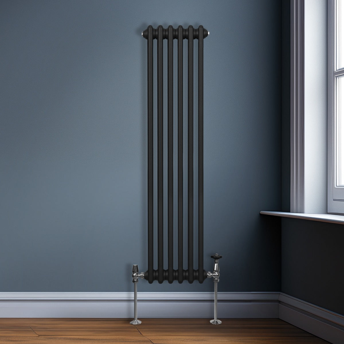 Q-Rax Radiatori Tradizionali Termosifone 2 Colonne 1500x292 Nero