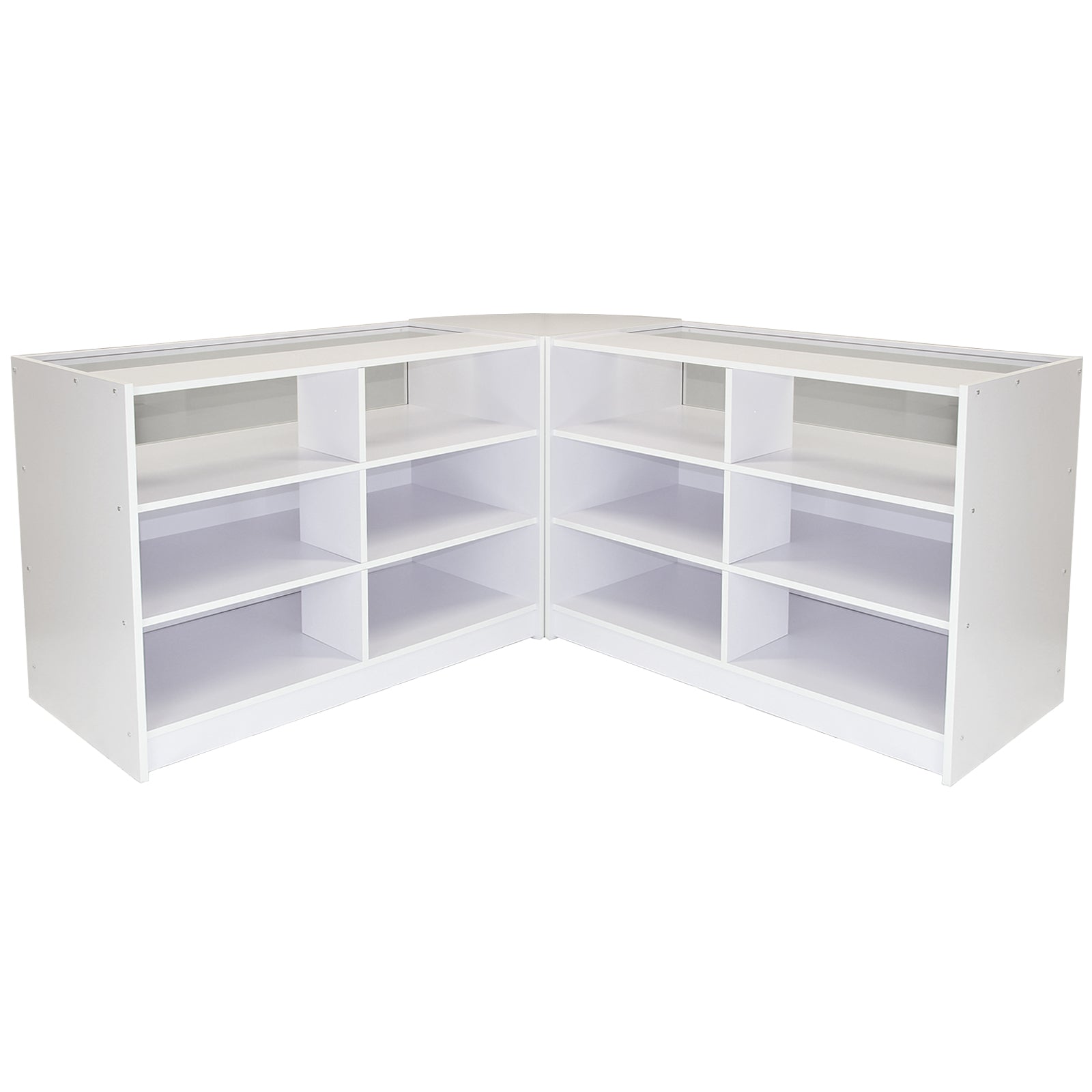 Q-Rax Fusion B1200+CM60 Set Banconi Negozio Bianco Vetro 90x120x60