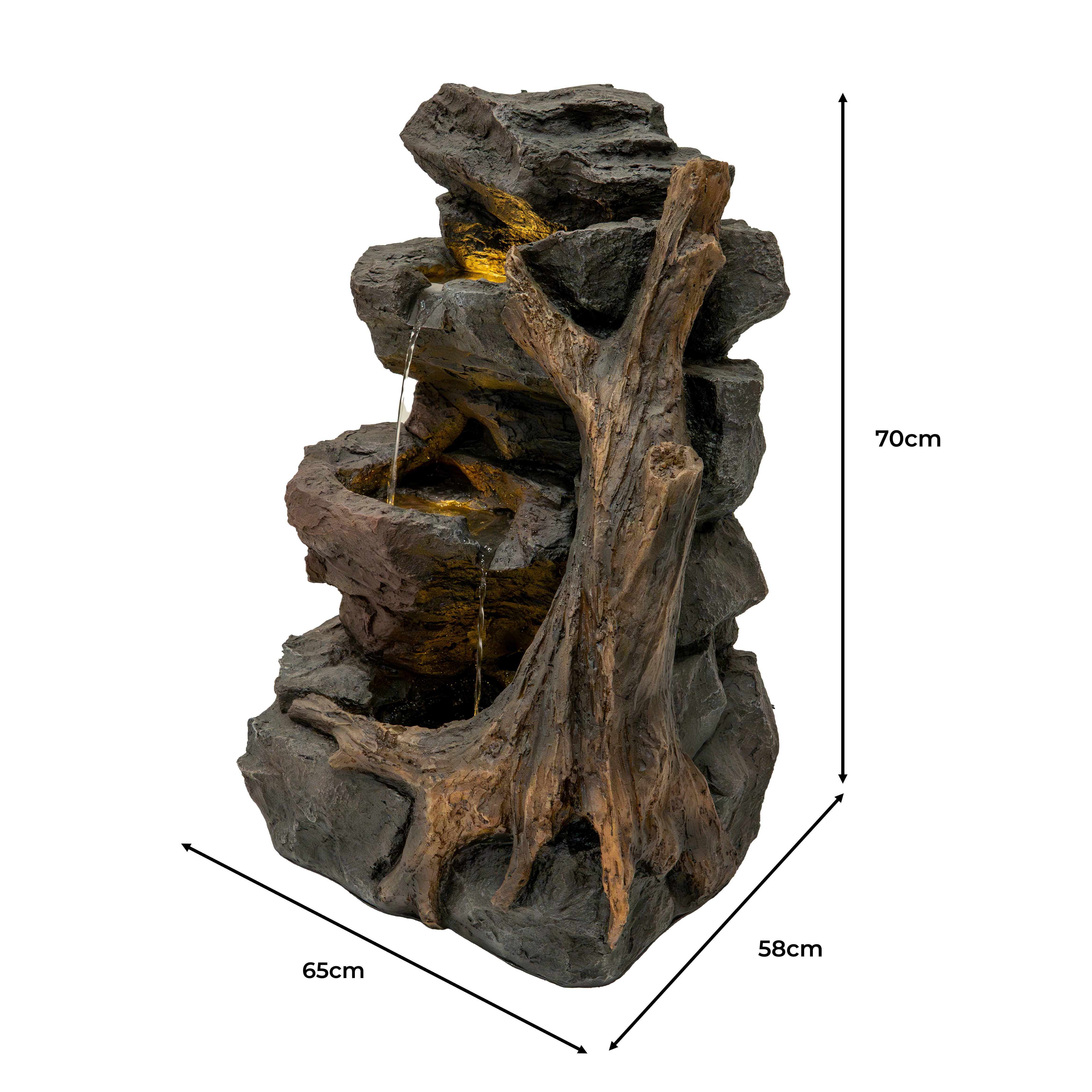 Q-Rax Willow Springs Fontana Elettrica Cascata Pietra