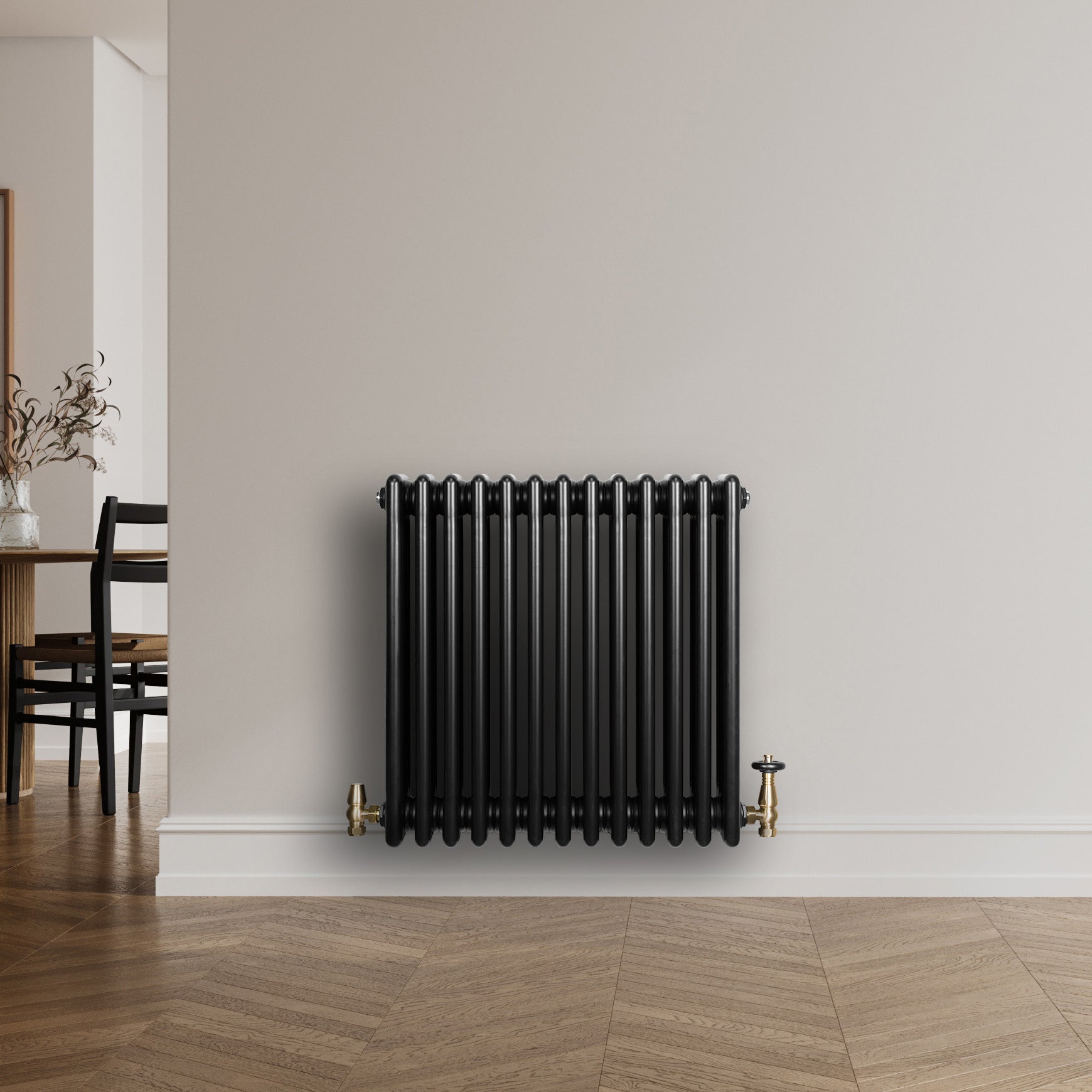 Q-Rax Radiatore Tradizionale 4 Colonne 600x605mm Nero