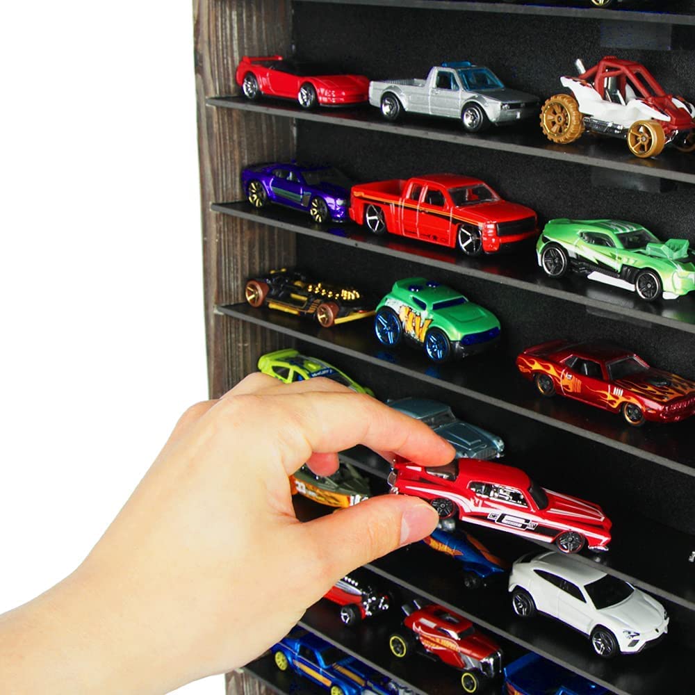 Jackcube Design Display Vetrina Hot Wheels 1/64 Legno Rustico 12 Piani