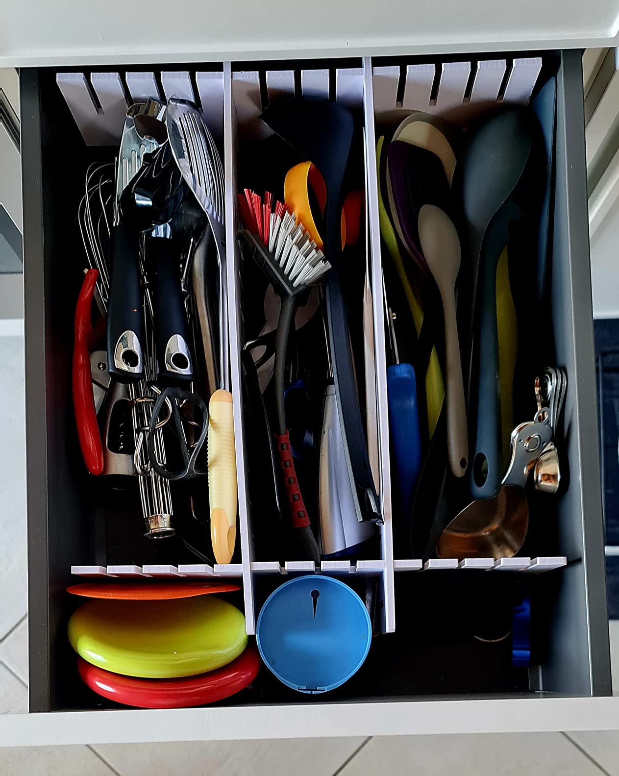 HGYZE Divisori per Cassetti Regolabili organizer 42x9 cm bianco 8 pz