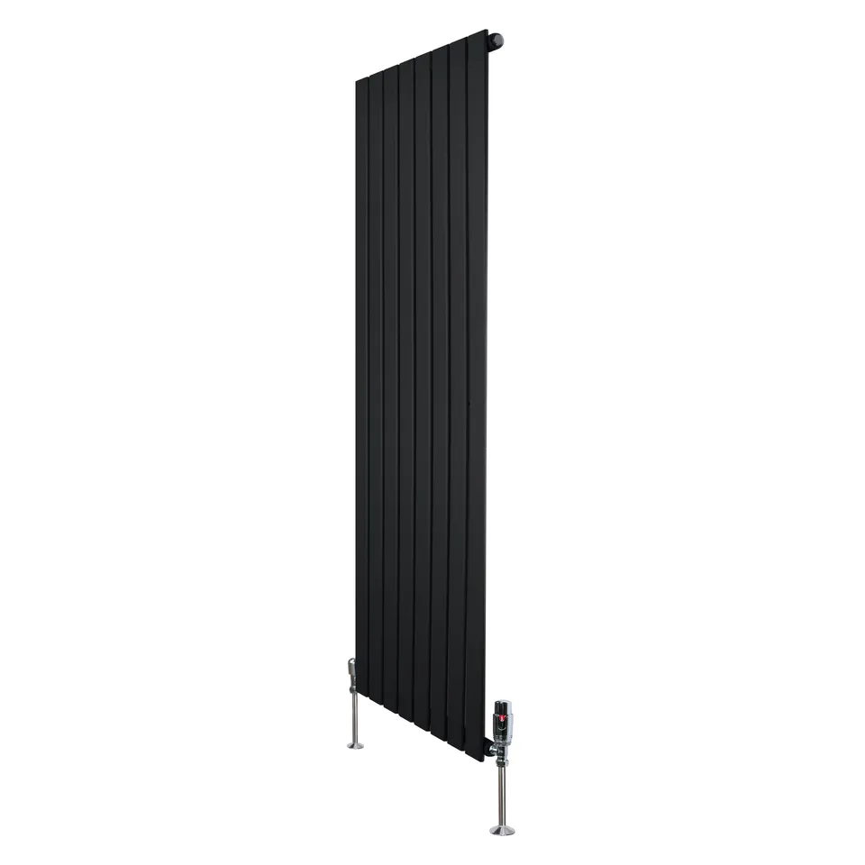 Q-Rax Radiatori a Pannelli Piatti 1600x560 mm Nero con Valvole