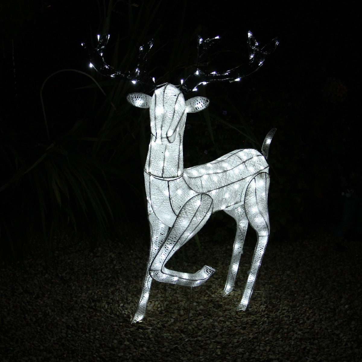 Q-Rax Renne Natale Pupazzo Neve Luminoso LED Bianco
