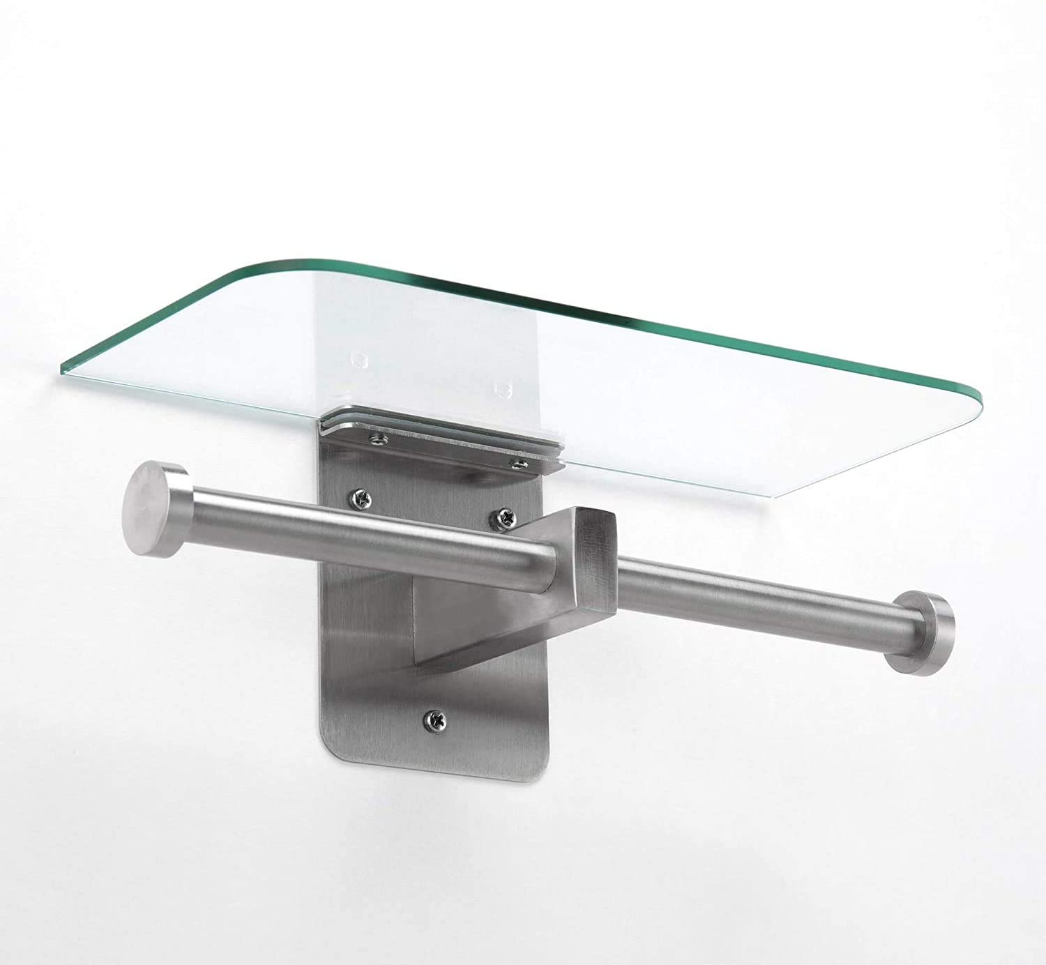 Jackcube Design Bathroom Doppio Portacarta con Mensola Vetro