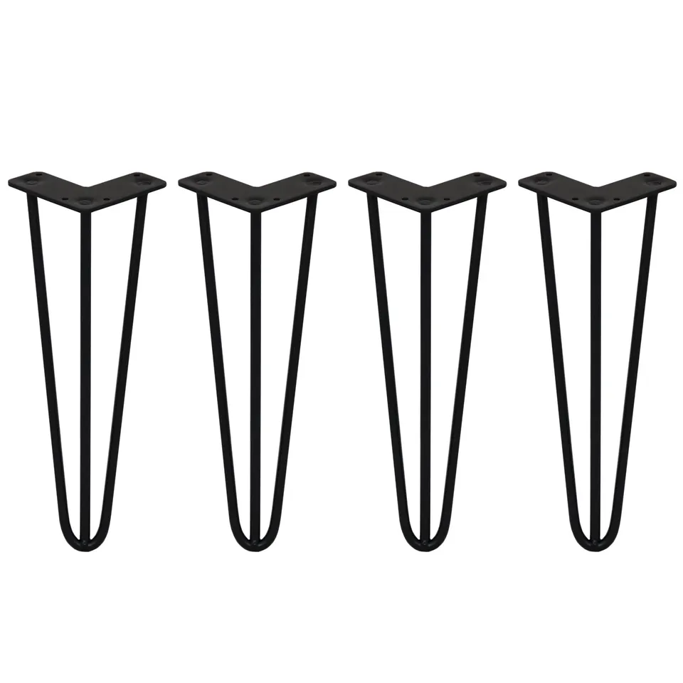 Q-Rax Gambe Per Tavoli a Forcina 35,5cm 10mm Nero 4 Pezzi