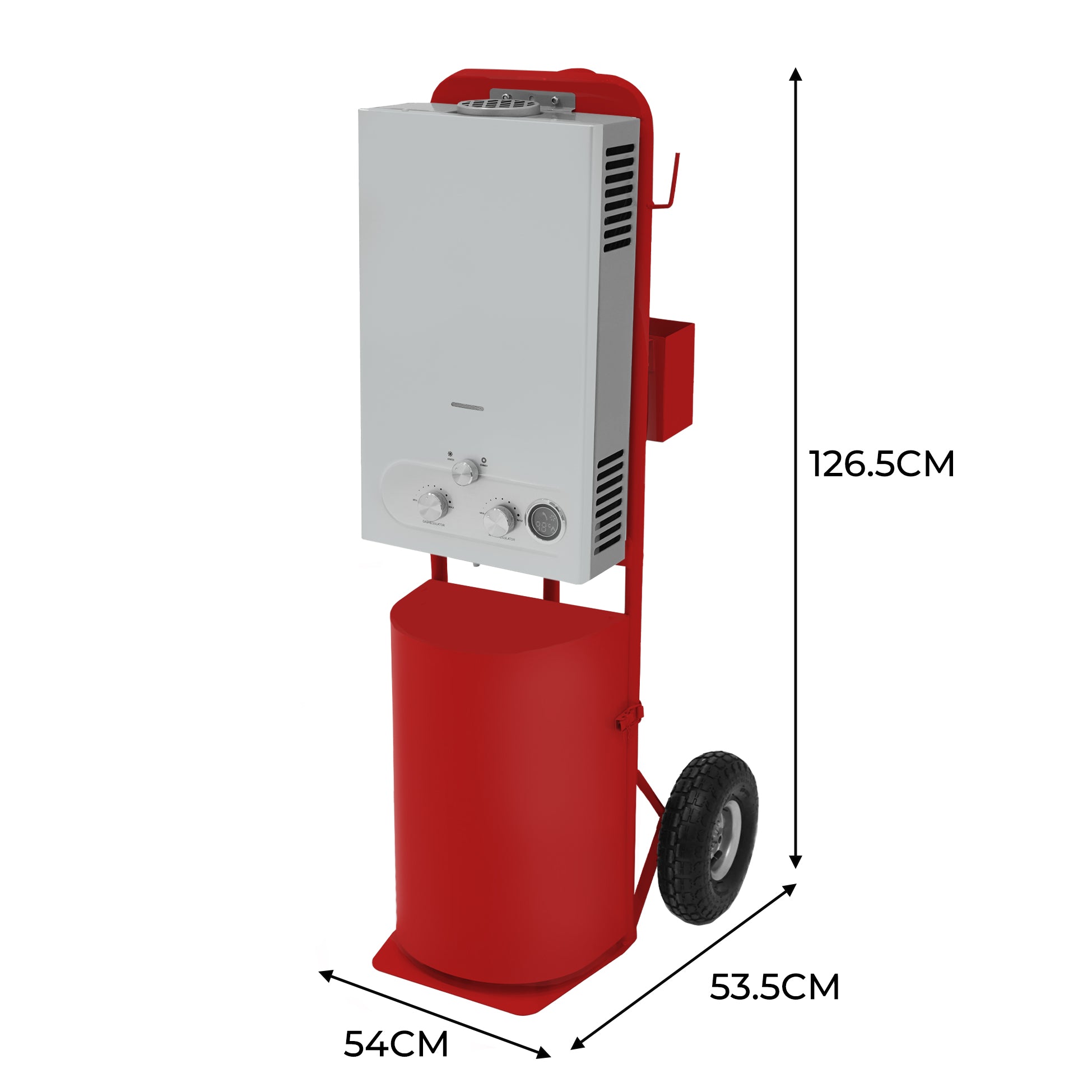Q-Rax Doccia per Cavalli Portatile 18L Rossa Trolley