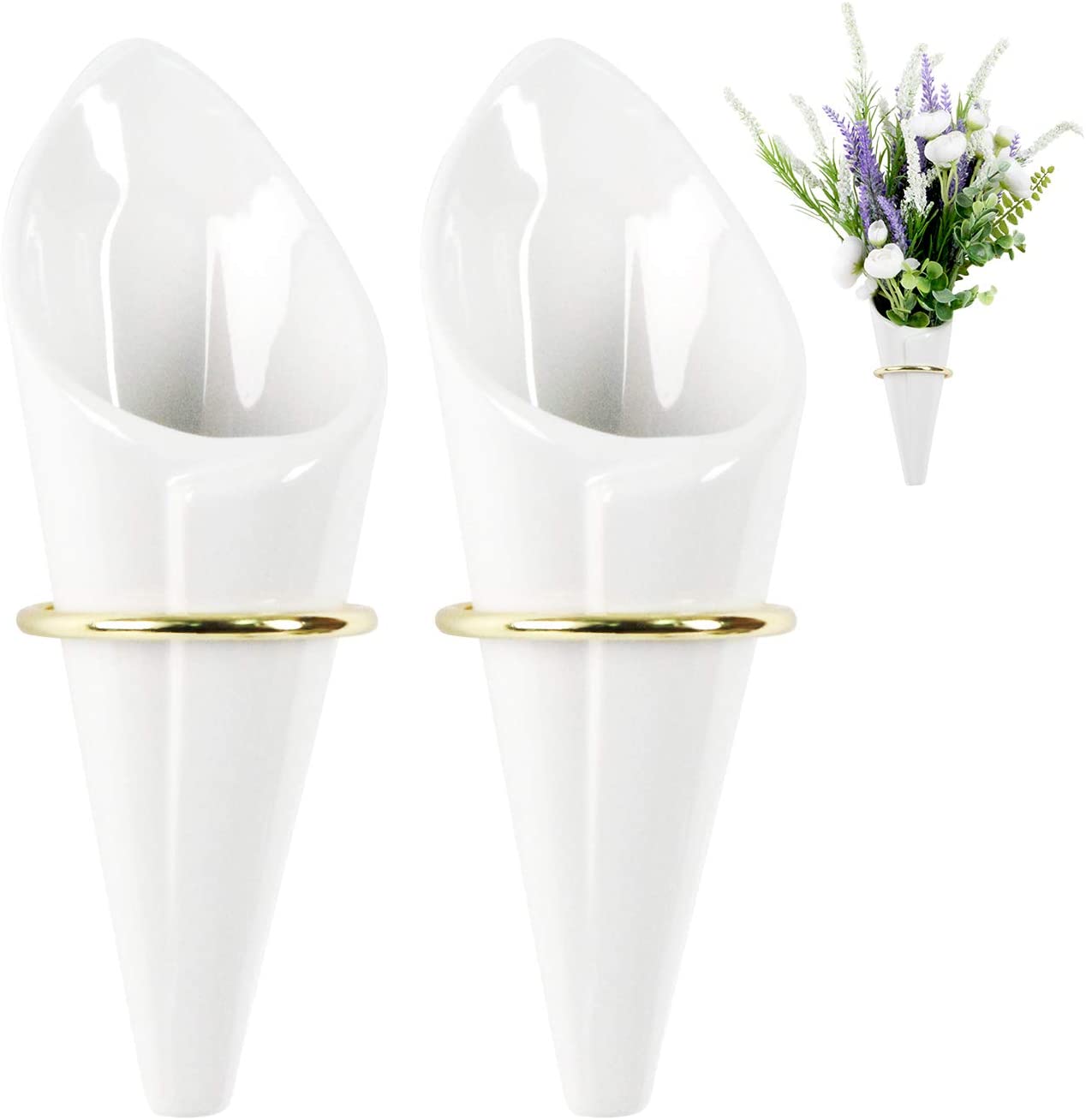 Jackcube Design Plant vaso da parete ceramica bianca set 2 pezzi