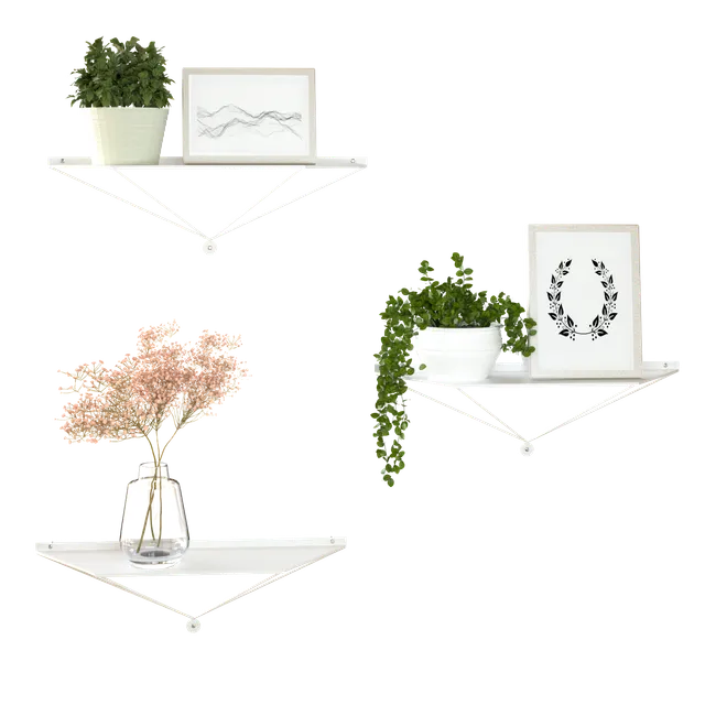 Jackcube Design Living Room Mensole Parete Metallo Bianche 3 Pezzi