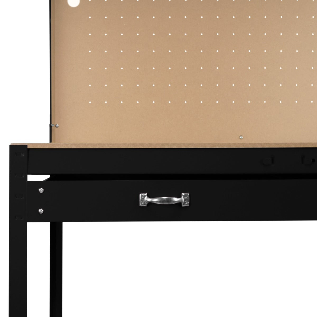 Q-Rax Banchi da Lavoro 120cm Banco Nero con Luce e Cassetto