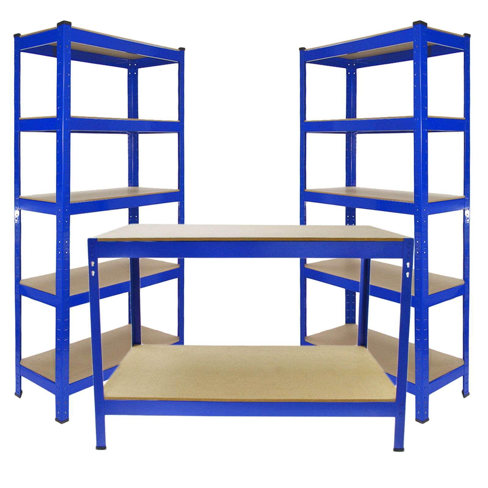 Q-Rax T-Rax Scaffali Blu 90x45 cm 2 Pz + Banco 120 cm