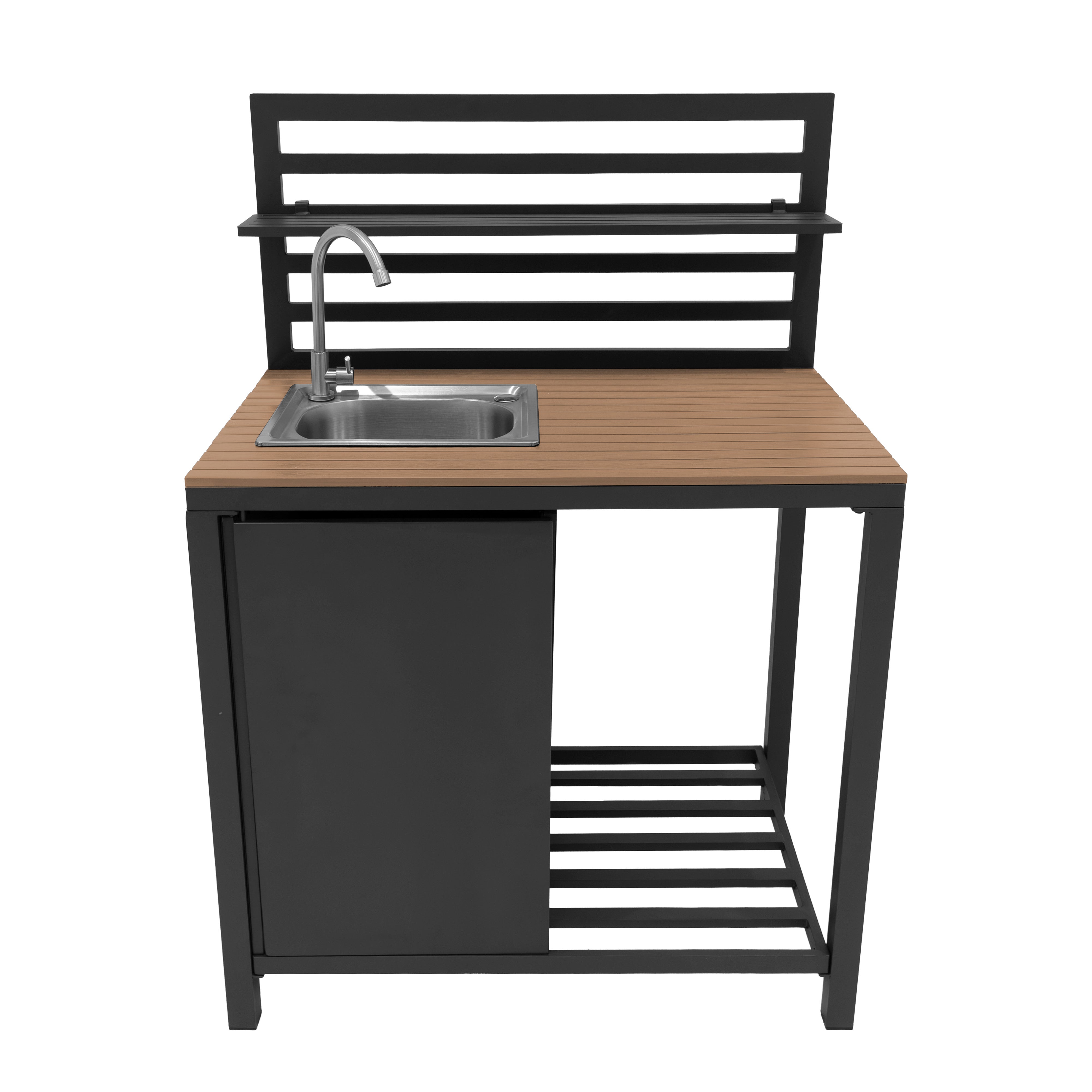 Q-Rax Mobili da Esterno Set Cucina Alluminio Lavello 3 Pezzi