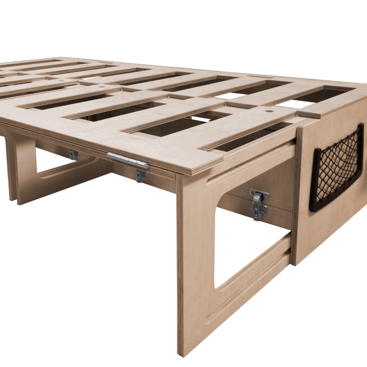 Q-Rax Divano Letto Pieghevole Camper Legno con Vani