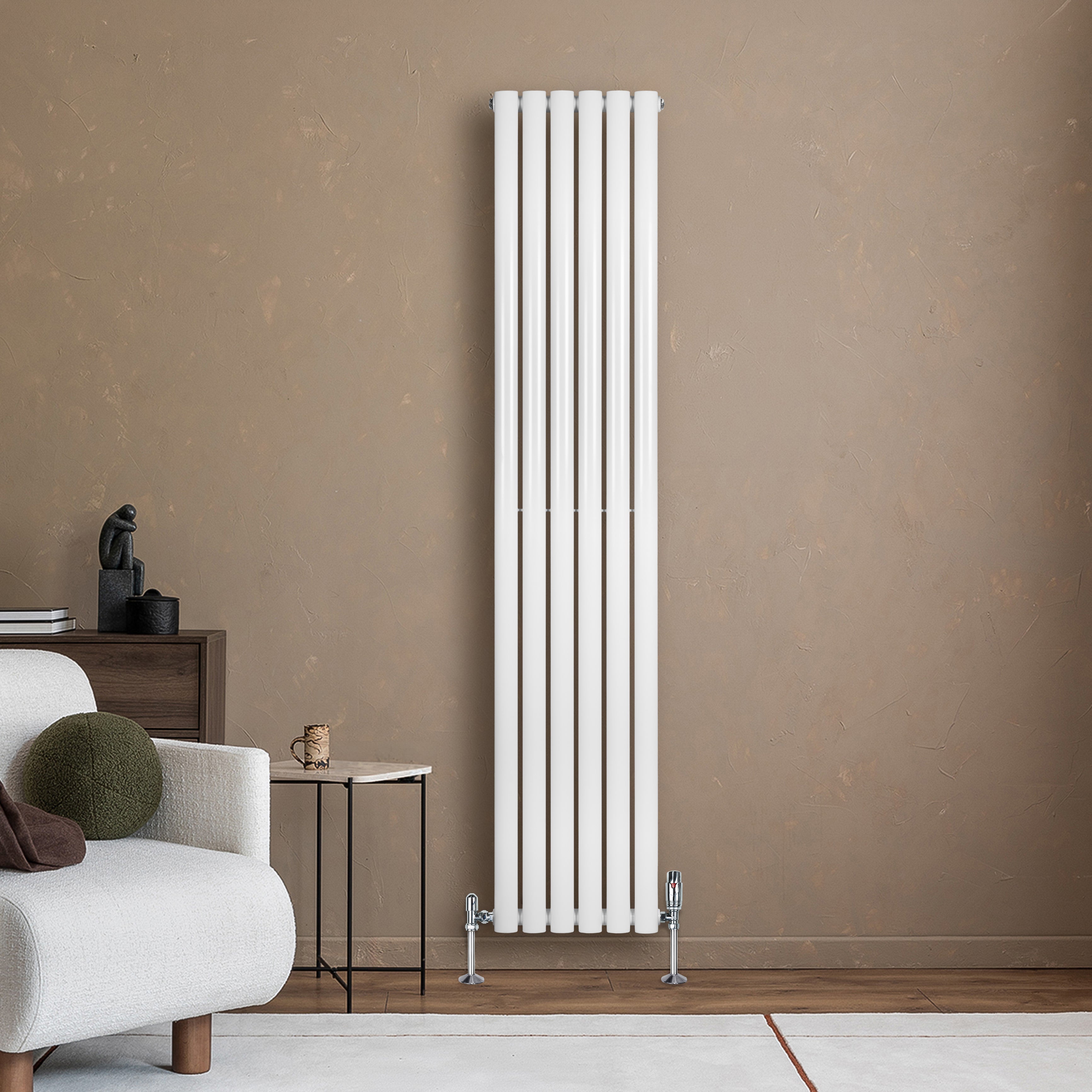 Q-Rax Radiatore Ovale Verticale 1800x360 mm Bianco