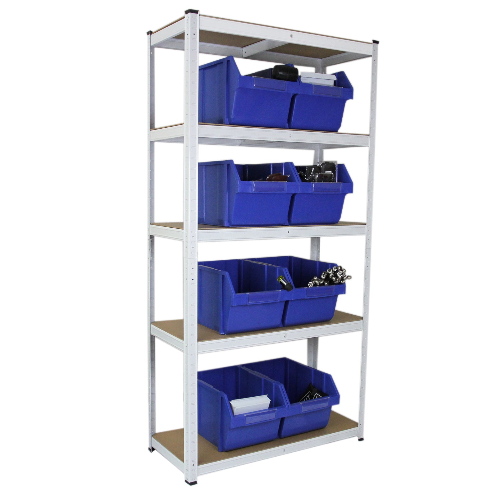 Q-Rax E-Rax Scaffale Garage 90x40cm Bianco 3 Pezzi 200kg