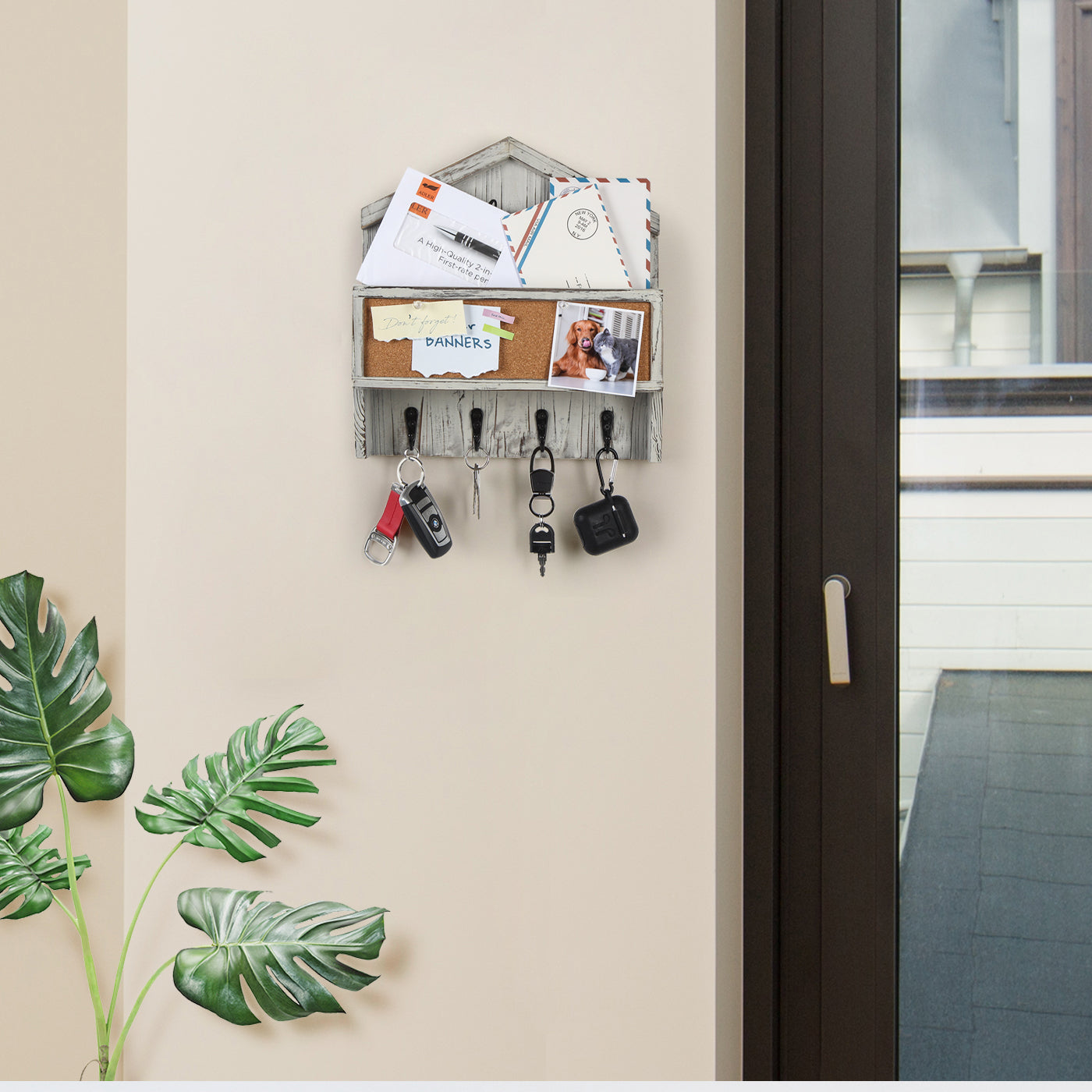 Jackcube Design Entryway Portachiavi Parete 4 Ganci Bianco