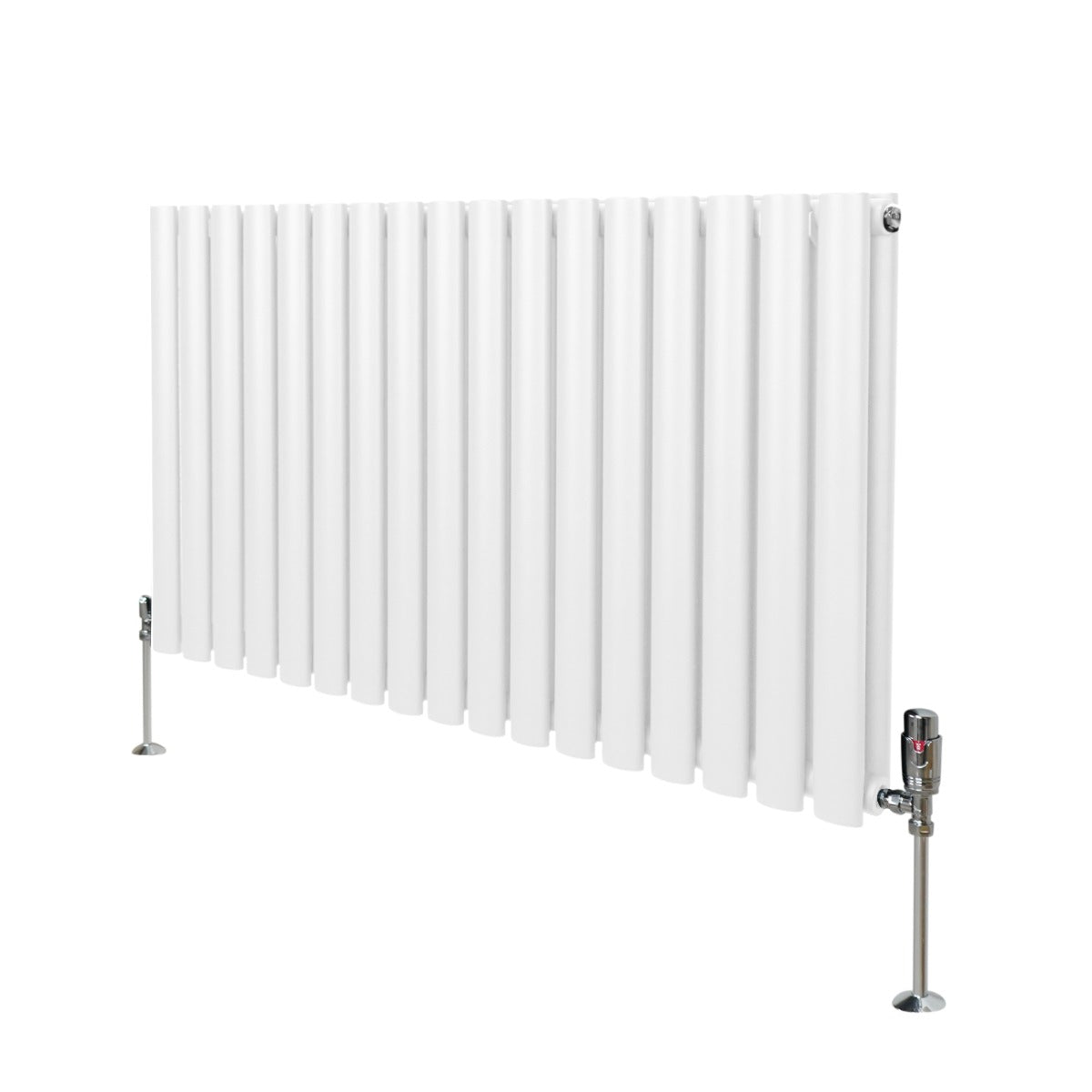 Q-Rax Radiatori Tradizionali Ovale 600x1020mm Bianco con Valvole TRV
