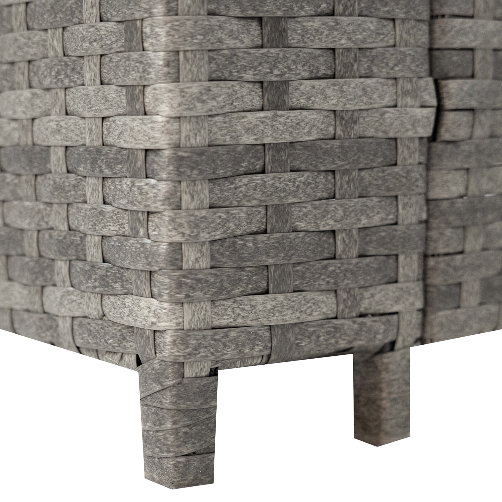 Q-Rax Set Mobili Giardino Rattan 8 Posti Firepit Grigio