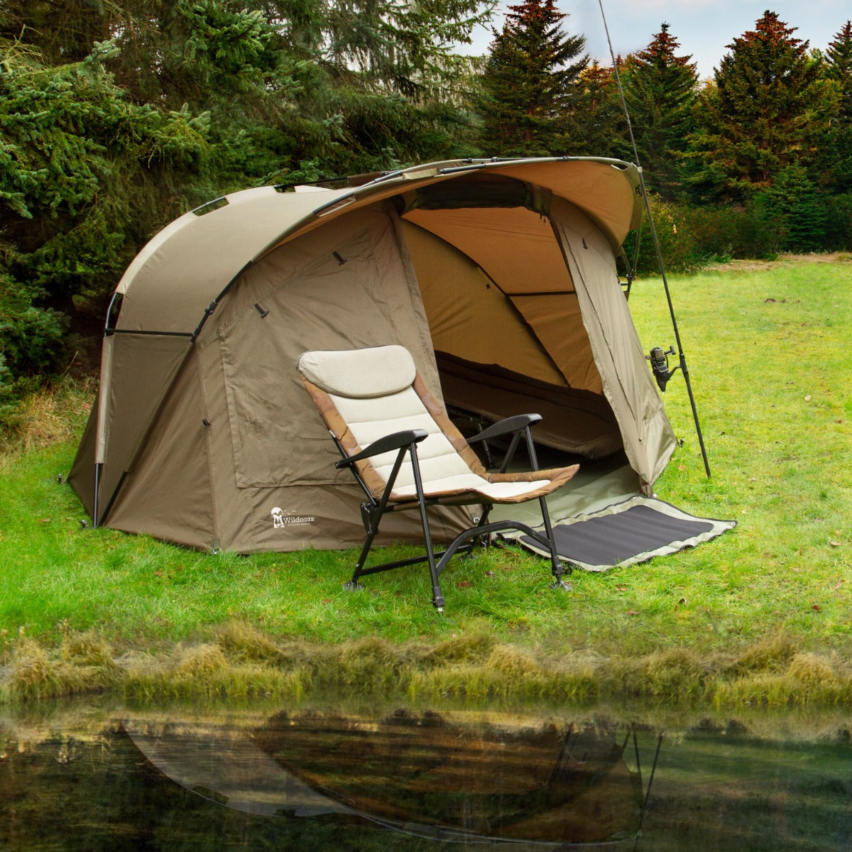 Q-Rax Tenda Bivvy Pesca 2 Persone 3x3 m Impermeabile