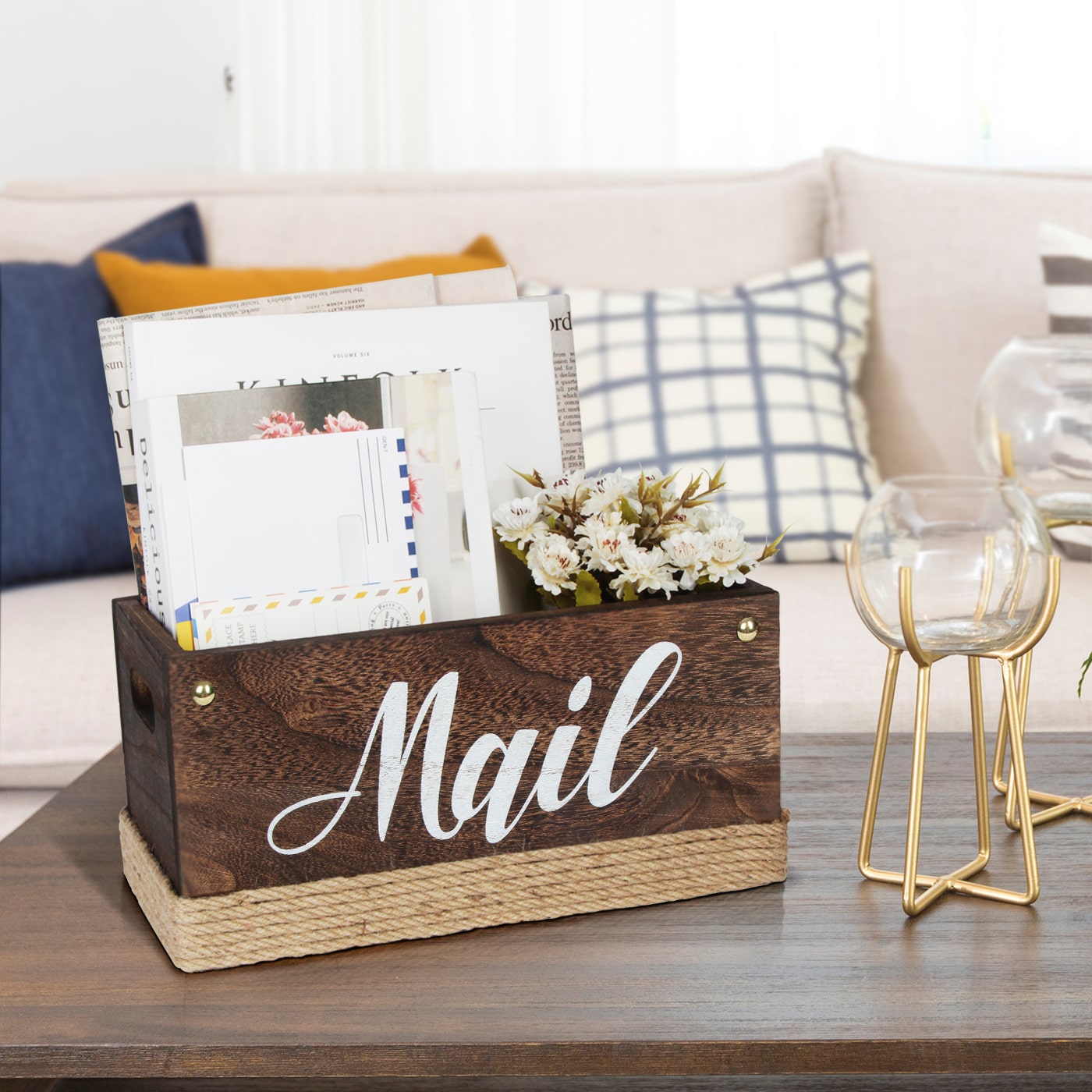 Jackcube Entryway Portalettere Legno Bruciato da Tavolo