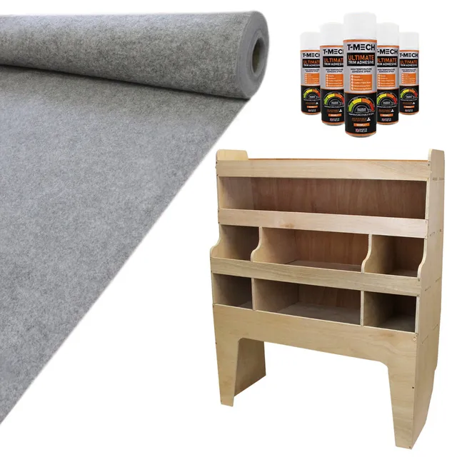 Q-Rax Scaffali da Garage scaffale furgone + moquette grigio fumo