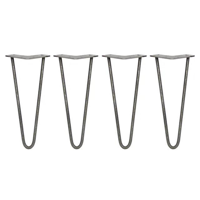 Q-Rax Gambe Per Tavoli 30,5cm 2 Rebbi 10mm Gambe Tavolo Acciaio 4pz