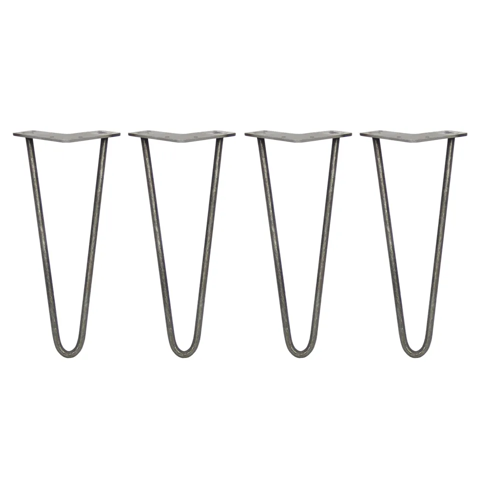 Q-Rax Gambe Per Tavoli 30,5cm 2 Rebbi 10mm Gambe Tavolo Acciaio 4pz