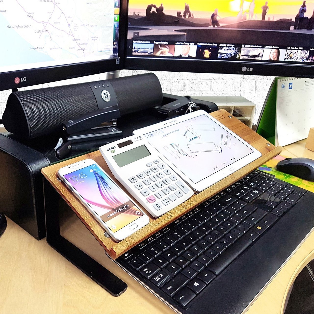 Jackcube Design Home Office Leggio Tablet Libri Bambù Metallo Nero