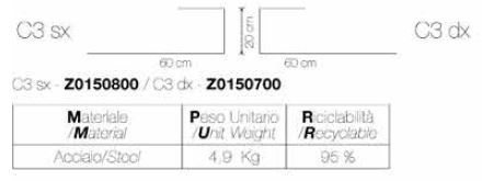 Officinanove Abaco libreria sospesa 100x100 acciaio legno