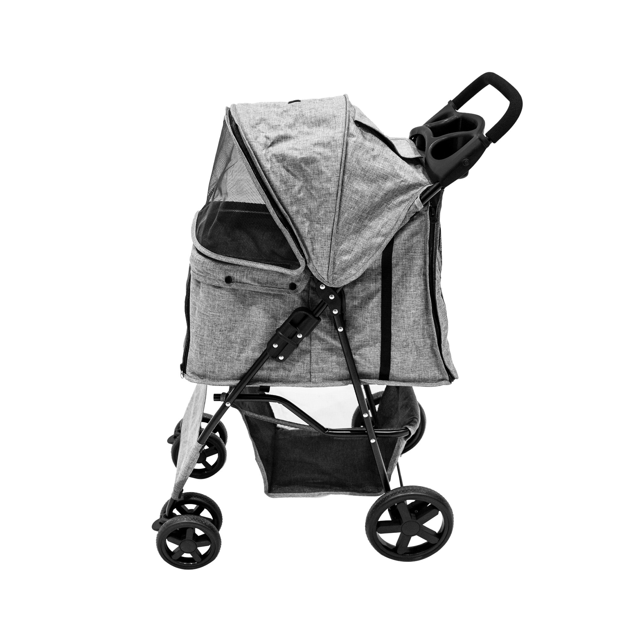 Q-Rax Passeggino per Animali Grigio Antipioggia 15 kg