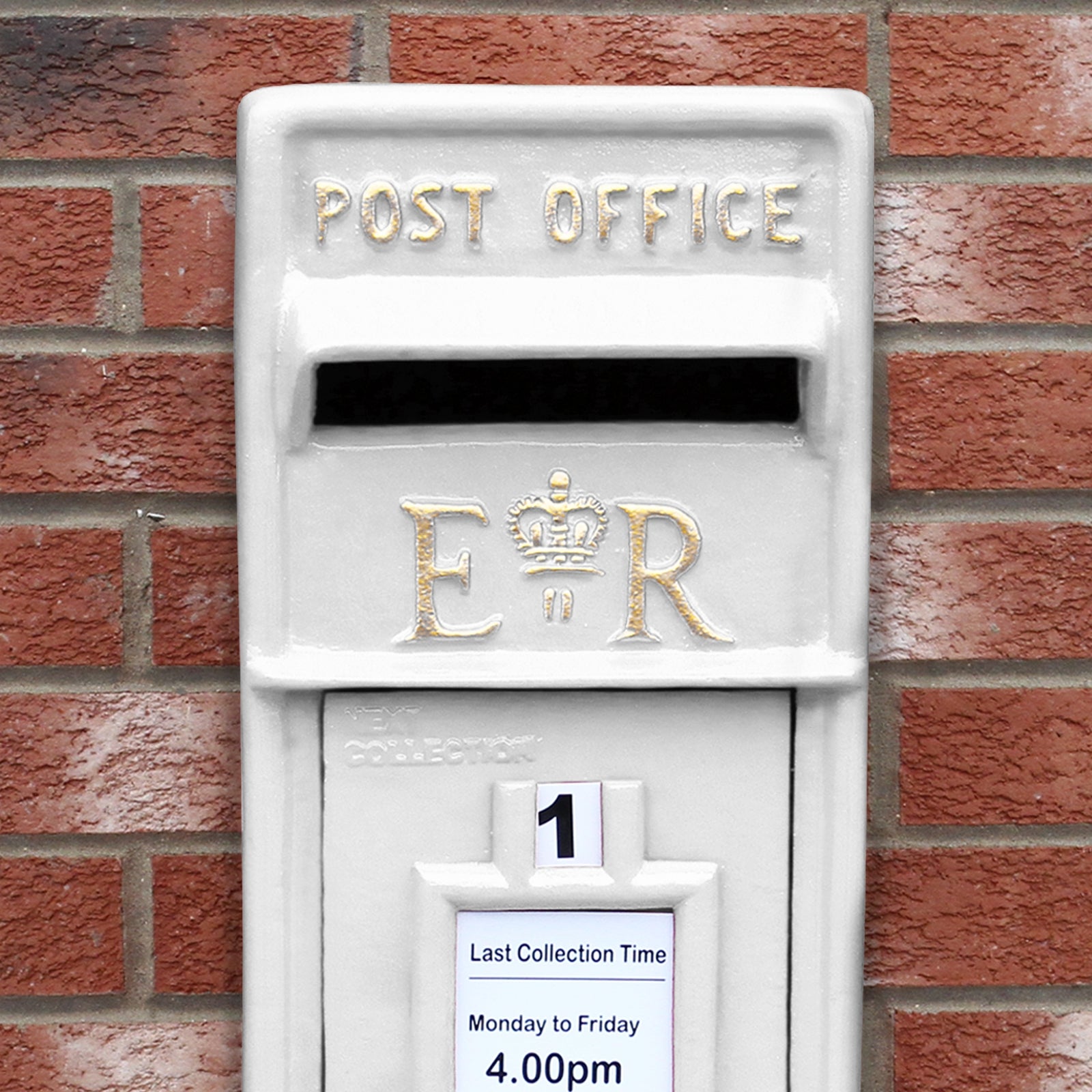 Q-Rax Cassetta Postale Britannica cassetta lettere bianca piedistallo