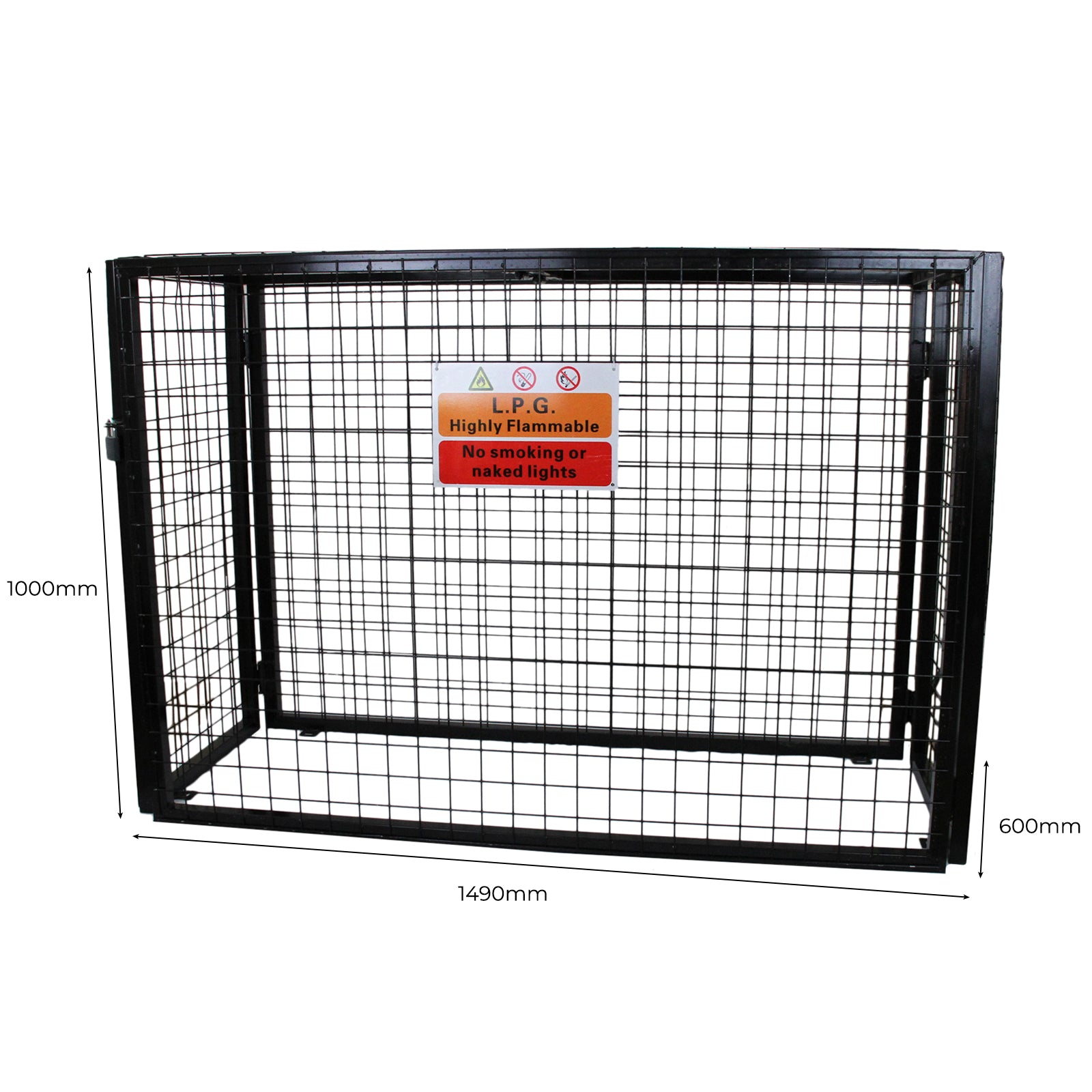 Q-Rax Deposito all'Aperto Gabbia Bombole Gas 1000mm Acciaio 4x19kg