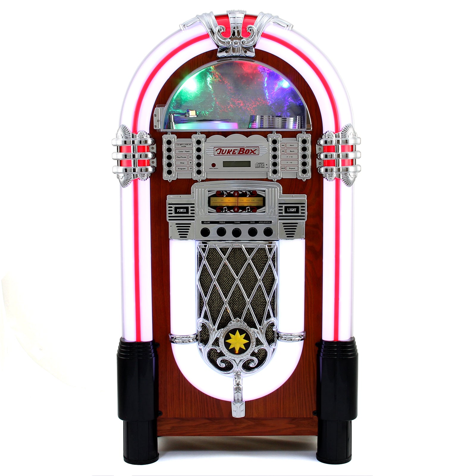 Q-Rax Jukebox Retrò Bluetooth con Porta CD 40 Slot