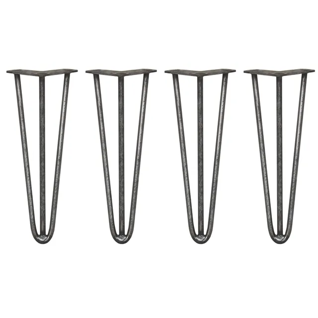 Q-Rax Gambe da Tavolo a Forcina 35,5cm Acciaio 4 pz