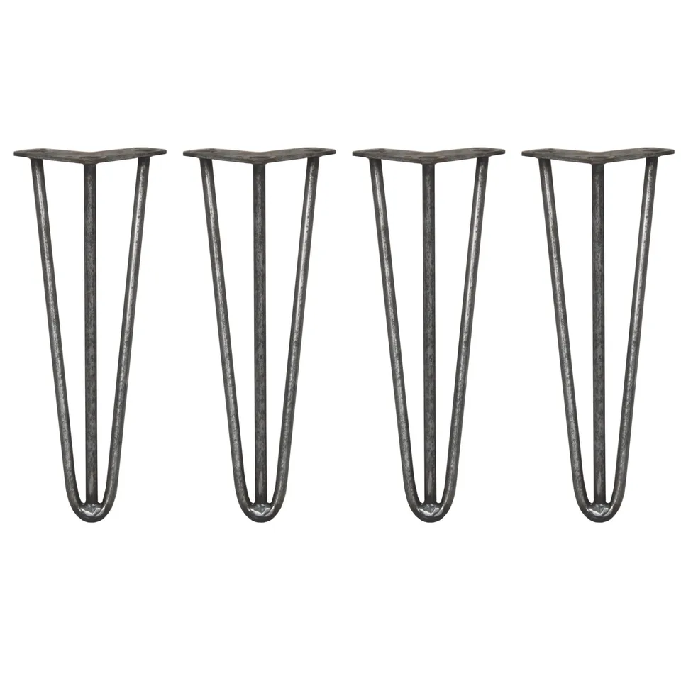 Q-Rax Gambe da Tavolo a Forcina 35,5cm Acciaio 4 pz