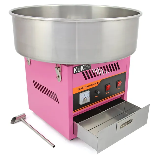 Q-Rax Macchina Zucchero Filato Rosa 50 cm Acciaio Inox Retrò