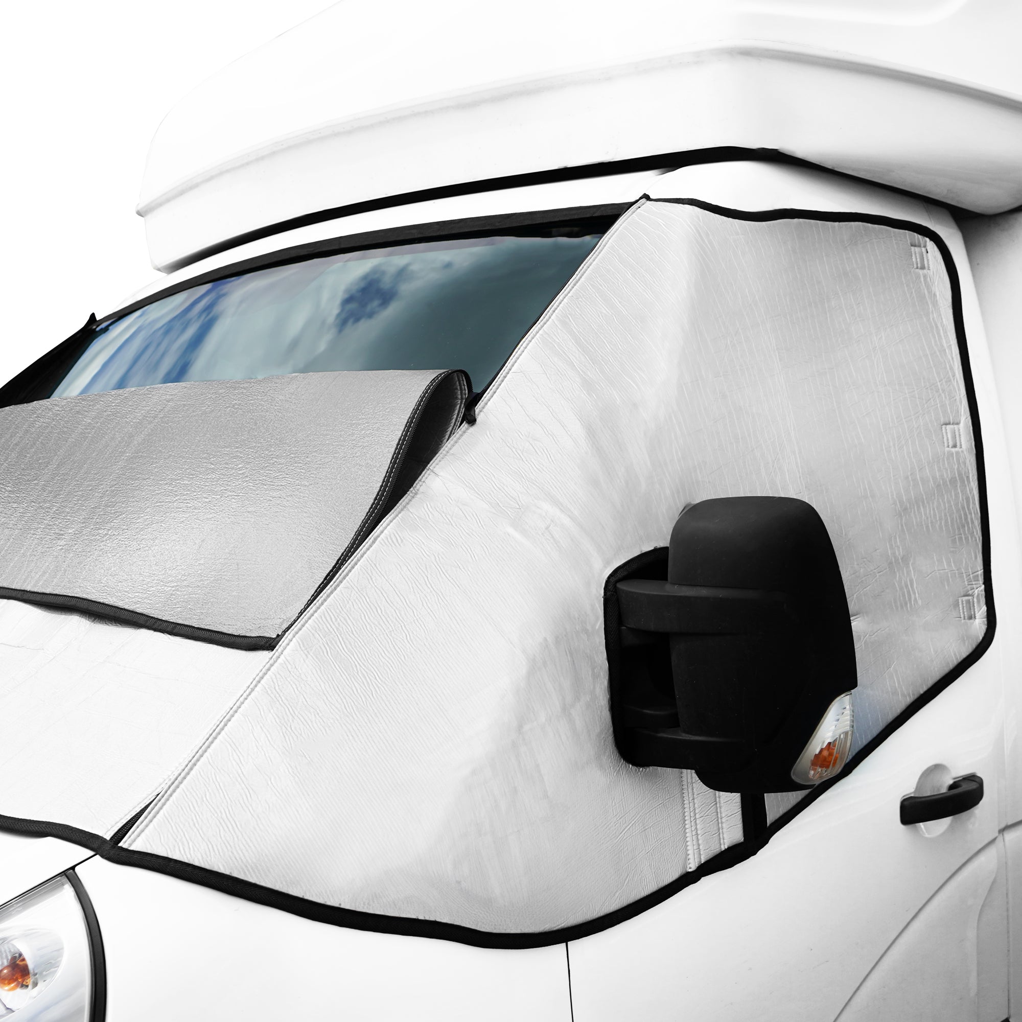 Q-Rax Copertura Parabrezza Camper Termica con Zip e Tasche