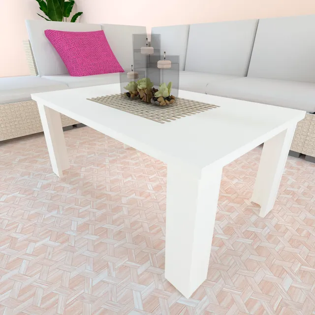 Henor Tavolino 100x60x44 cm Tavolo salotto Bianco moderno