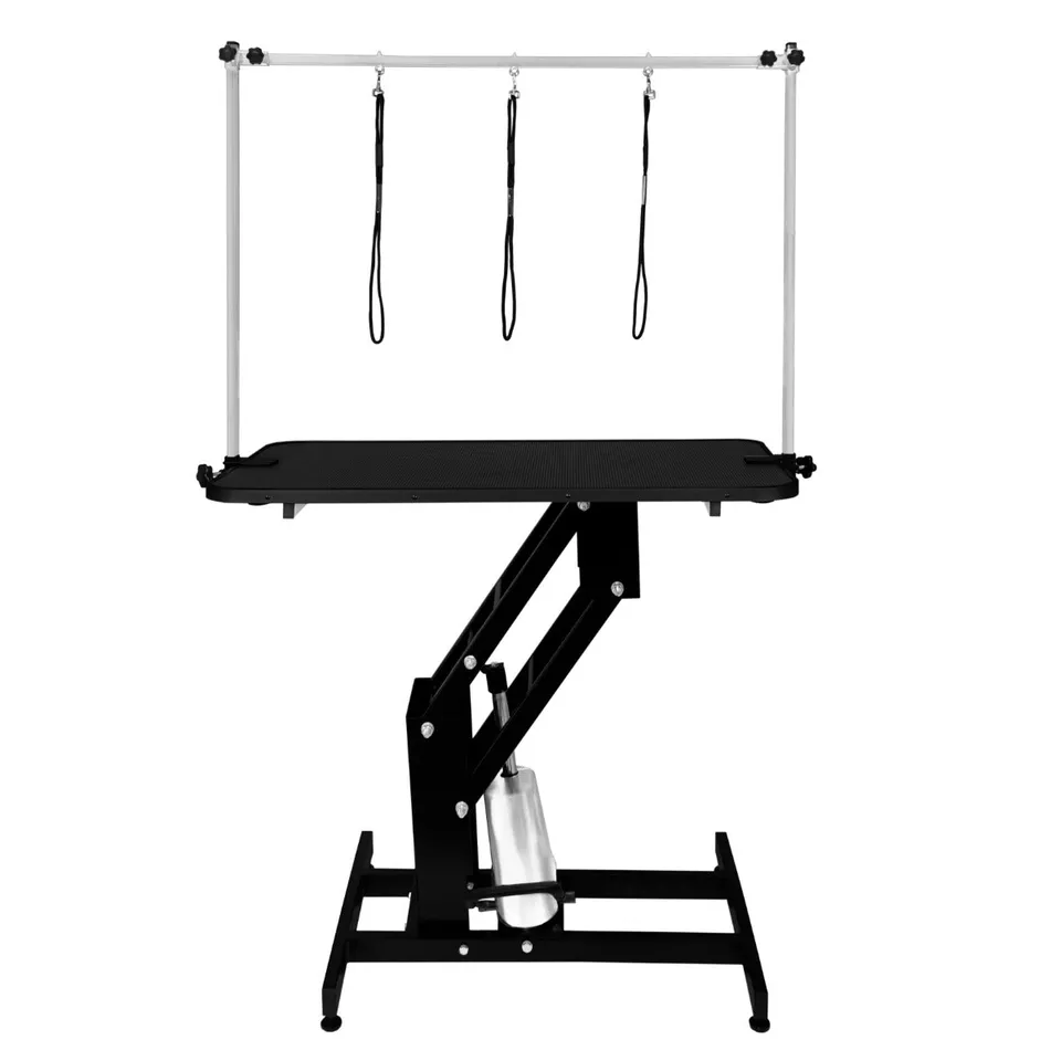 Q-Rax Tavolo Toelettatura Idraulico 106x61cm Nero 180kg