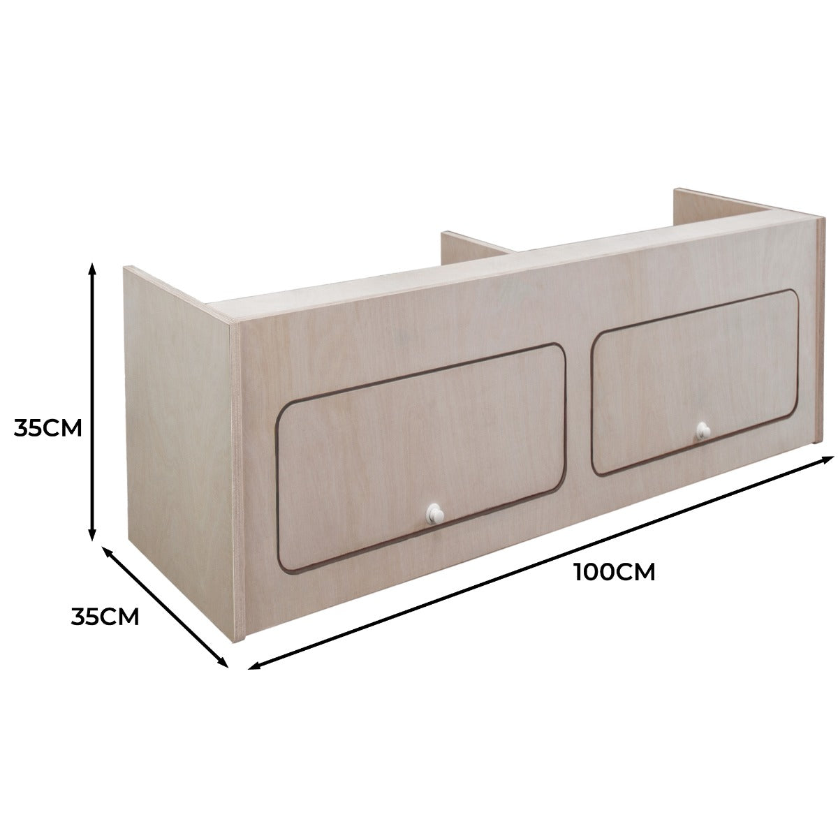 Q-Rax Armadio Pensile Camper 100x35x35cm Compensato 2 Ante