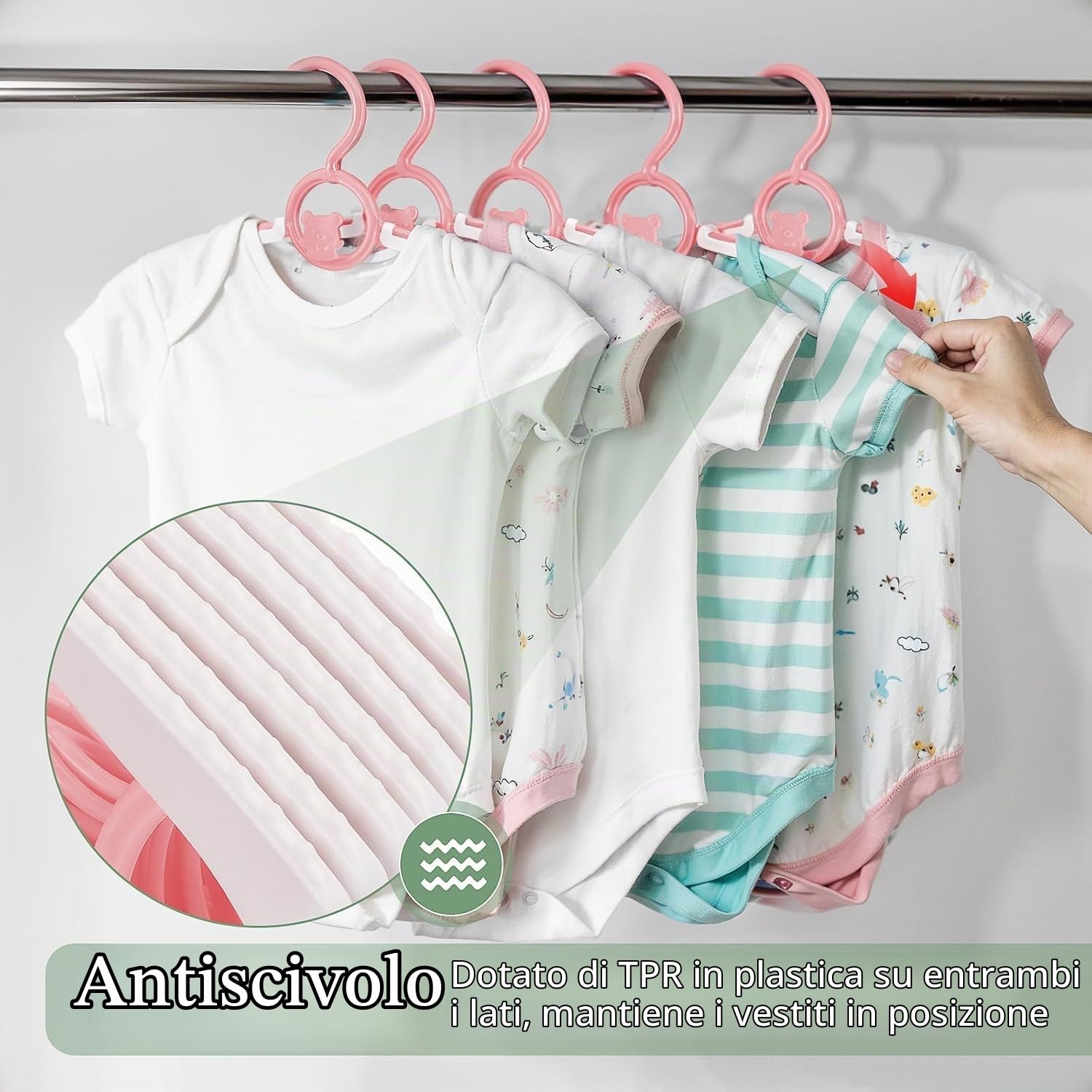 HGYZE Stampelle Bambini Grucce Rosa 20 Pezzi Regolabili 28-36 cm
