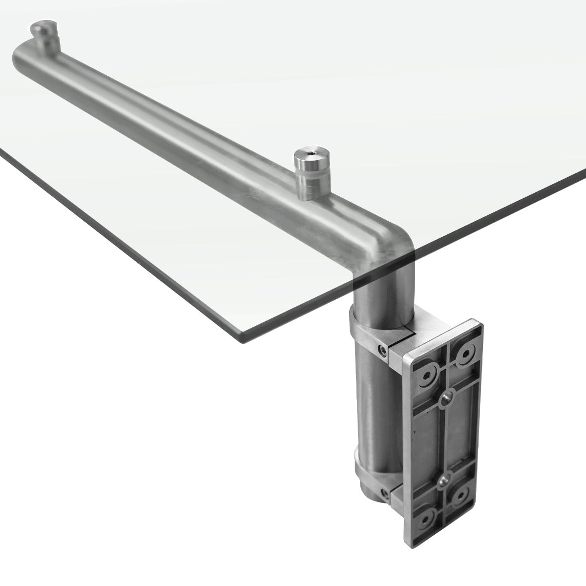 Q-Rax Deposito all'Aperto Pensilina Vetro 144x80 Staffe Inox Satinato