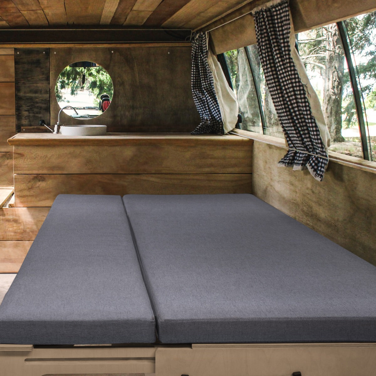 Q-Rax Divano Letto Pieghevole Camper Legno con Vani