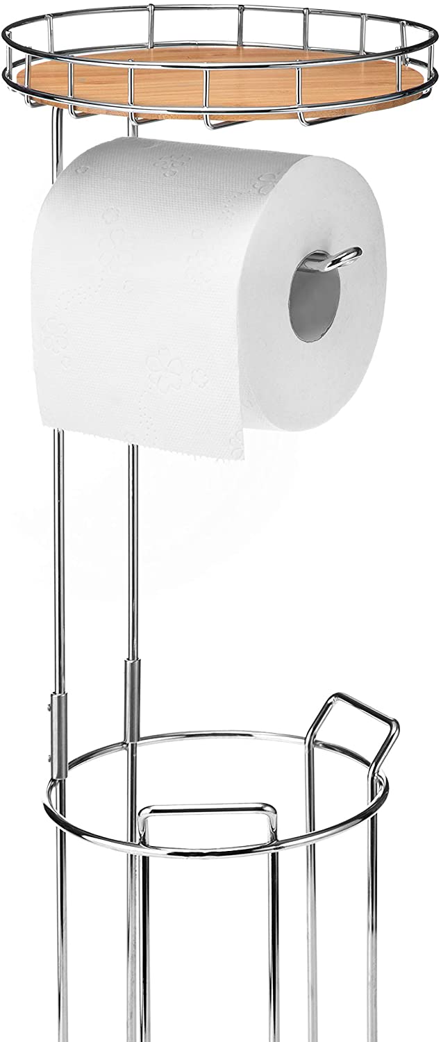 Jackcube Design Bathroom Piantana Carta Igienica Acciaio Bambù 3 Rotoli