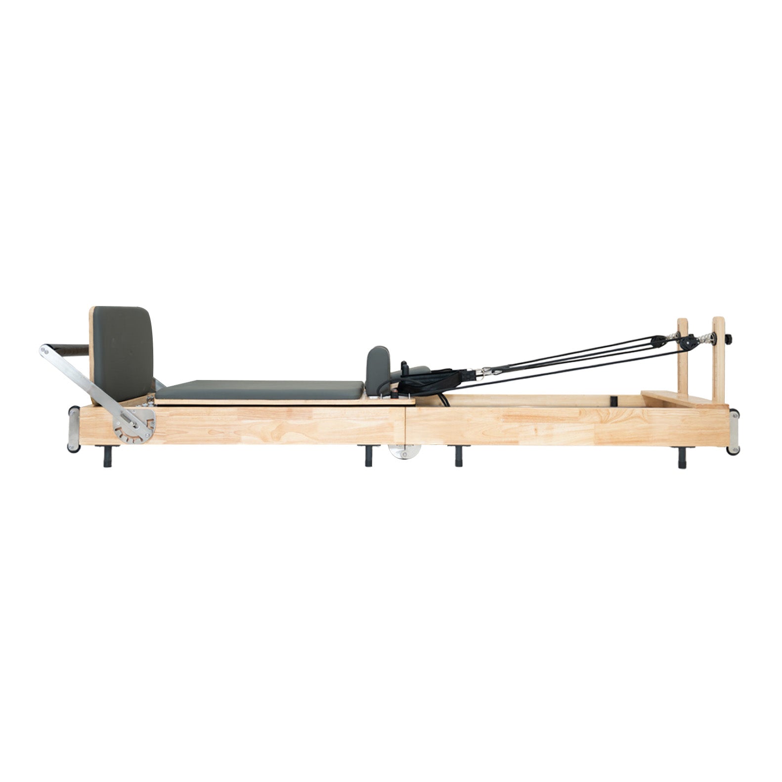 Q-Rax Macchina Pilates Reformer Rovere Pieghevole 5 Molle