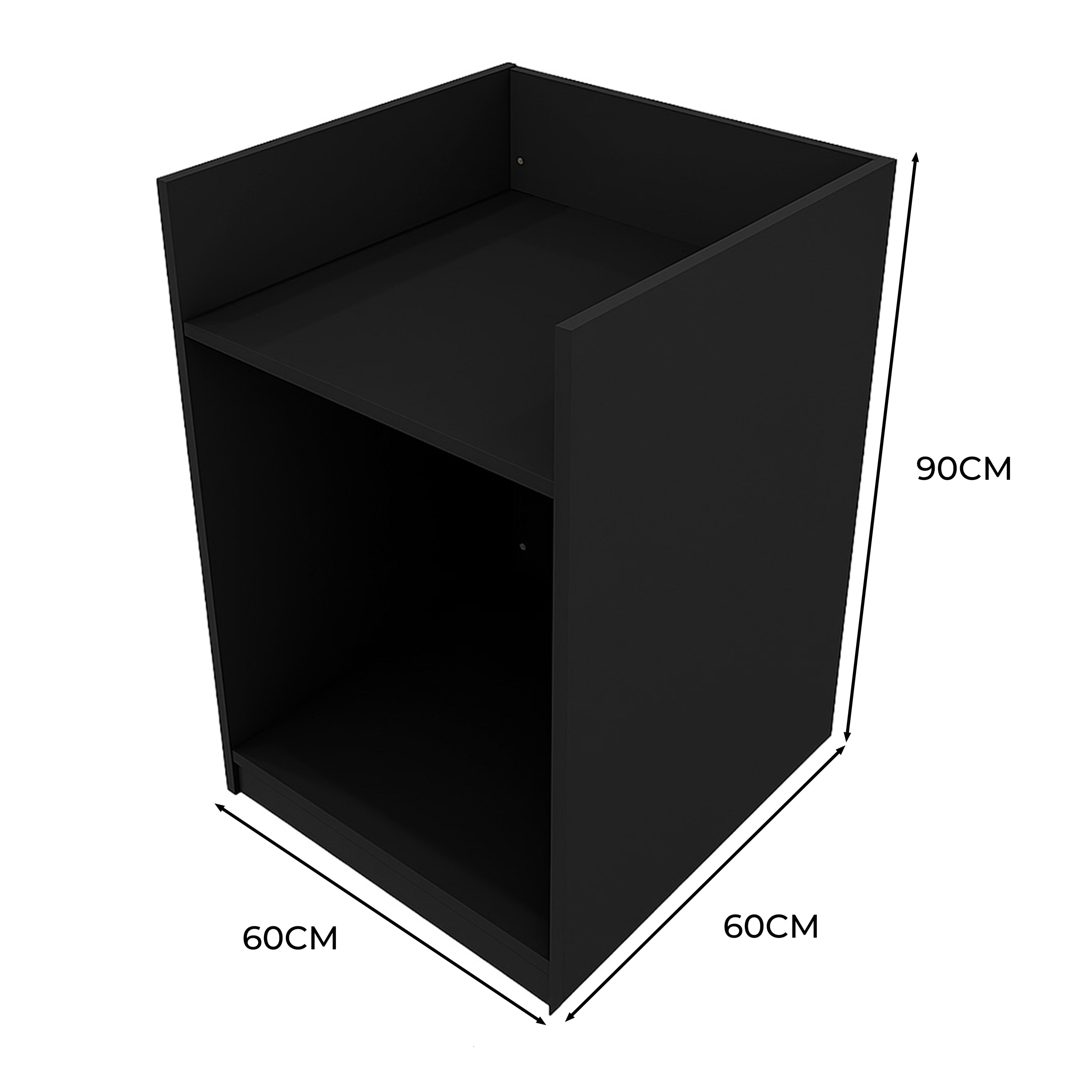 Q-Rax TB60 Bancone Cassa Negozio Nero 60x60x90 cm