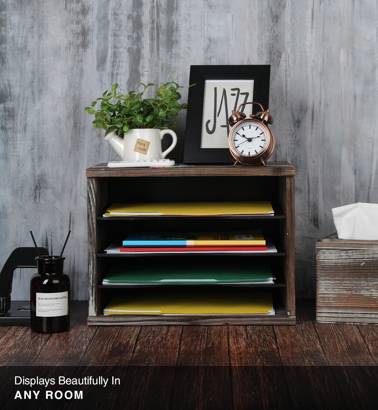 Jackcube Design Home Office Portalettere Scrivania Legno 4 Scomparti