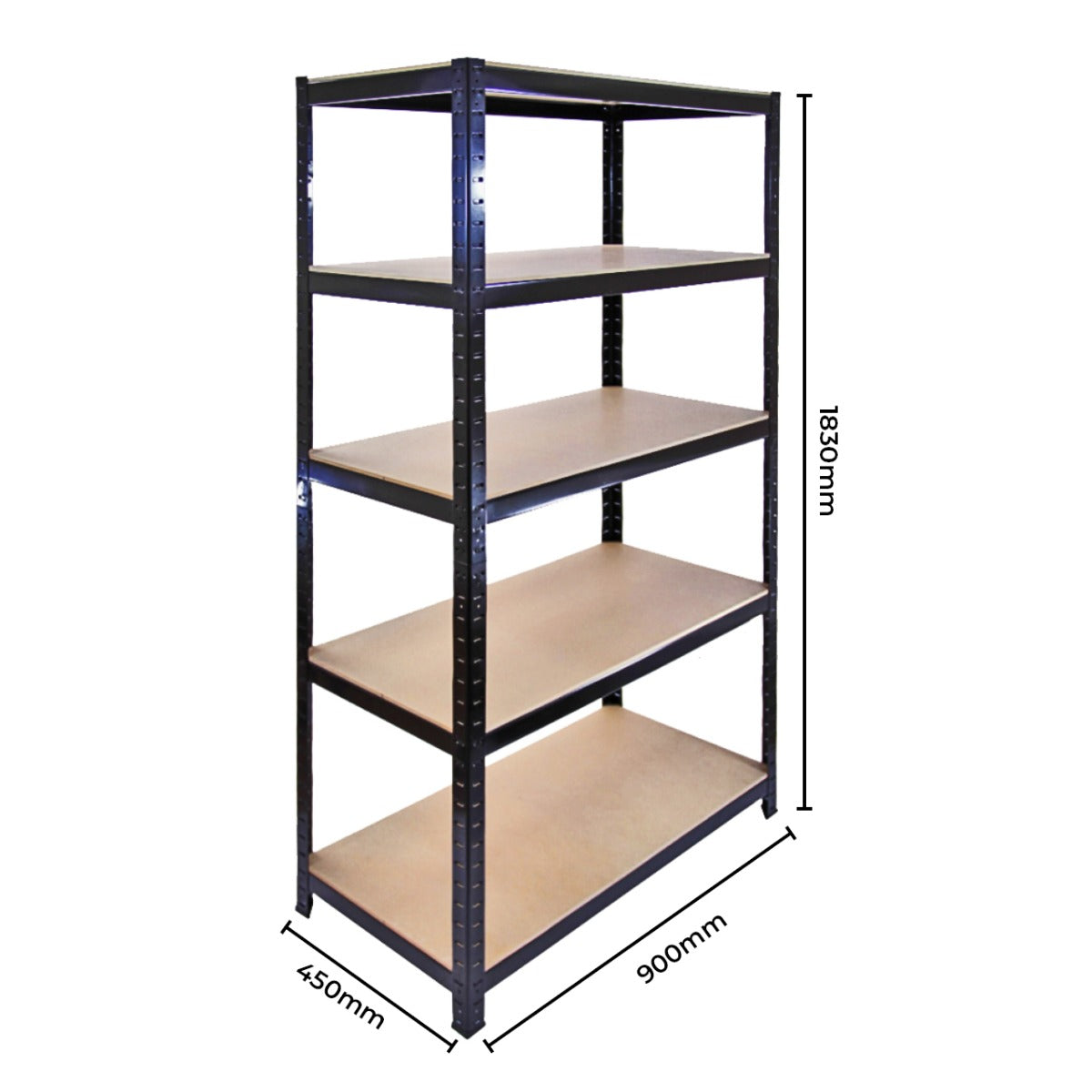 Q-Rax Scaffale Garage T-Rax Nero 90x45 set 3 pezzi 280kg
