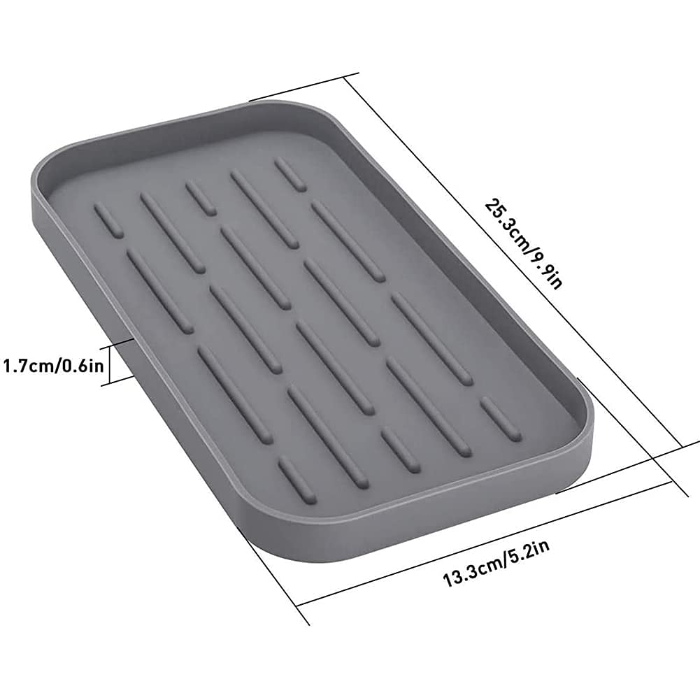 HGYZE Porta Spugna e Scolapiatti Tappetino Silicone Grigio 25,5
